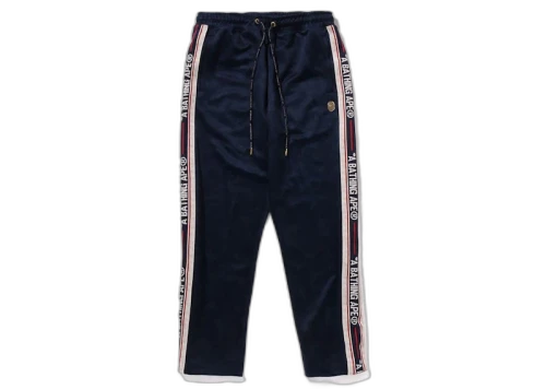 BAPE Tonal Solid Camo Track Pants Navy