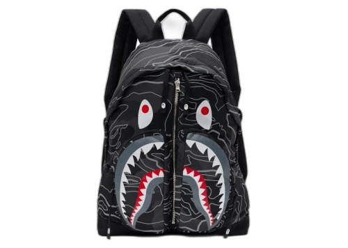 BAPE Layered Line Camo Shark Day Pack Beige