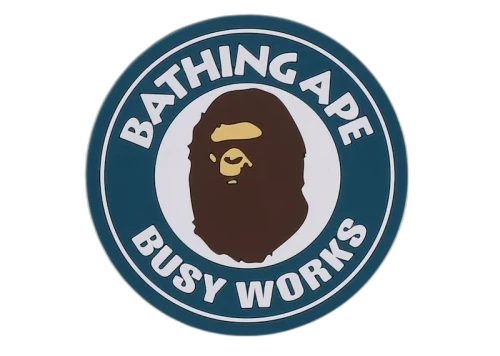 BAPE A Bathing Ape Busy Works Rubber Coaster Navy