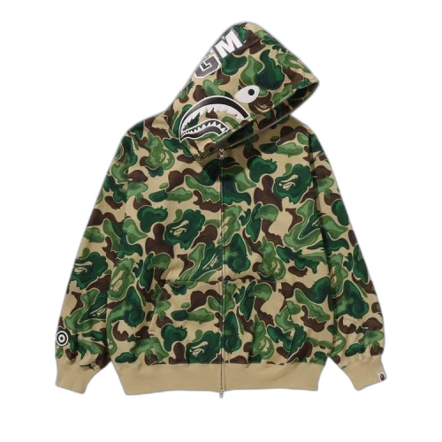 BAPE Art Camo Shark Full Zip Hoodie 'Green'