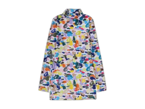 BAPE Women's Multi Camo Turtle Neck Onepiece White