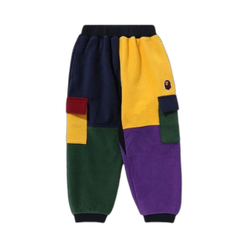 BAPE Kids Ape Head Color Block Fleece Pants 'Multicolor'