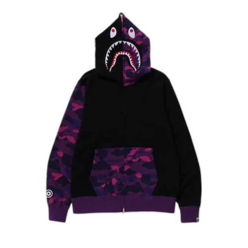 BAPE Color Camo Shark Full Zip Hoodie 'Purple'