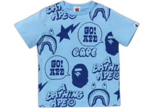BAPE Kids Graffiti Pattern Tee Sax