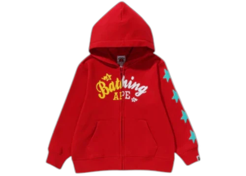BAPE Kids Bathing Ape Sta Zip Hoodie Red