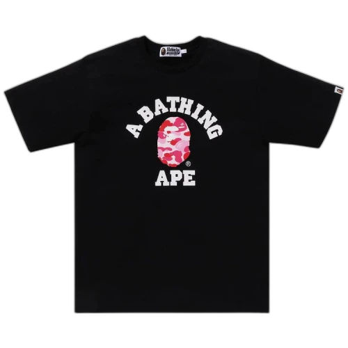 BAPE ABC Camo College Organic Tee 'Black/Pink'