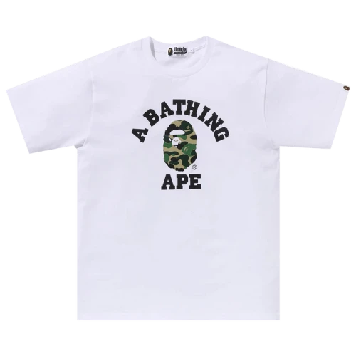 BAPE ABC Camo College Organic Tee 'White/Green'