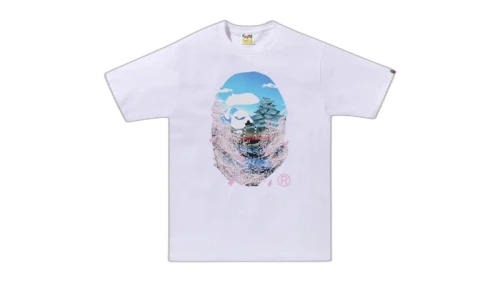 BAPE Sakura Photo Ape Head II Tee Black