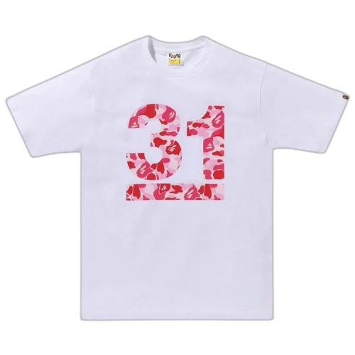 BAPE A Bathing Ape 31st Anniv. ABC Camo Tee 'White/Pink'