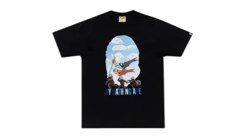BAPE Carp Streamer By Bathing Ape Tee Black
