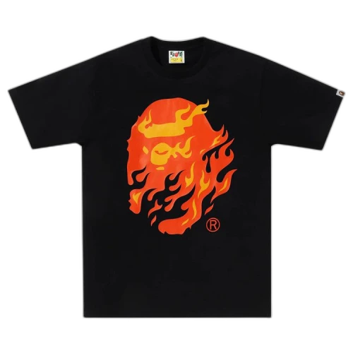 BAPE Flame Ape Head Tee 'Black/Red'