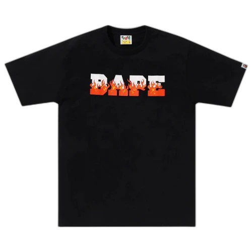 BAPE Flame Bape Logo Tee 'Black/Red'