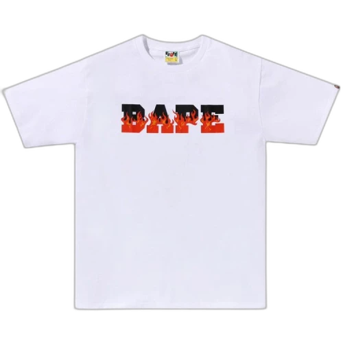 BAPE Flame Bape Logo Tee 'White/Red'