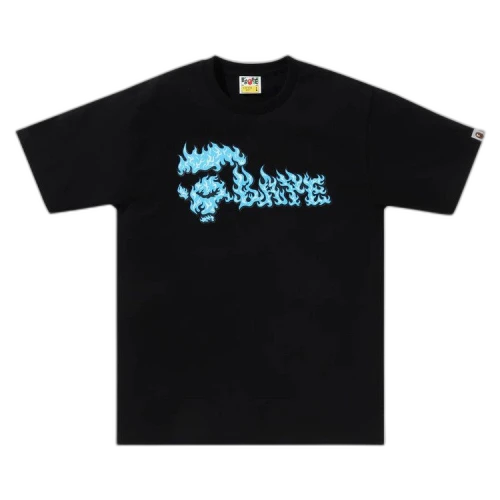 BAPE Flame Ape Face Tee 'Black/Blue'