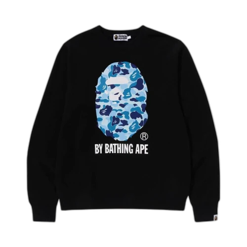 BAPE ABC Camo By Bathing Ape Organic Crewneck Sweatshirt 'Black/Blue'