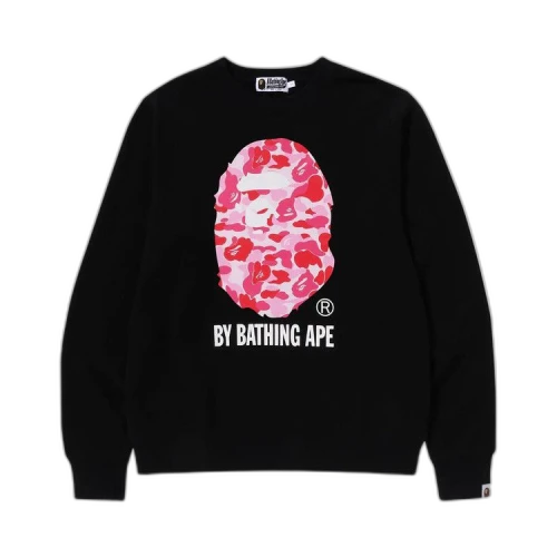 BAPE ABC Camo By Bathing Ape Organic Crewneck Sweatshirt 'Black/Pink'