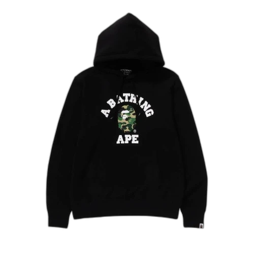 BAPE ABC Camo College Organic Pullover Hoodie 'Black/Green'