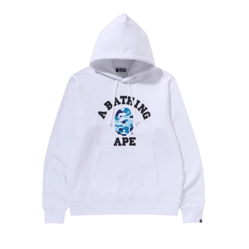 BAPE ABC Camo College Organic Pullover Hoodie 'White/Blue'