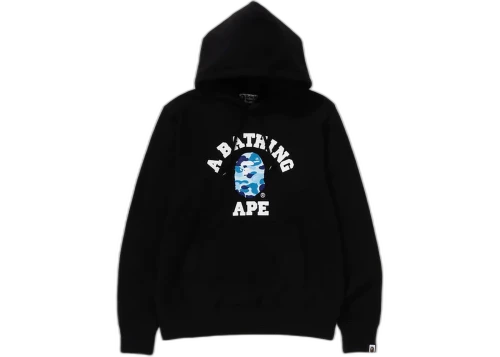 BAPE ABC Camo College Organic Cotton Pullover Hoodie Black/Blue