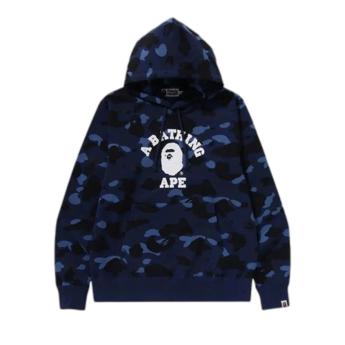 BAPE Color Camo College Pullover Hoodie 'Navy'
