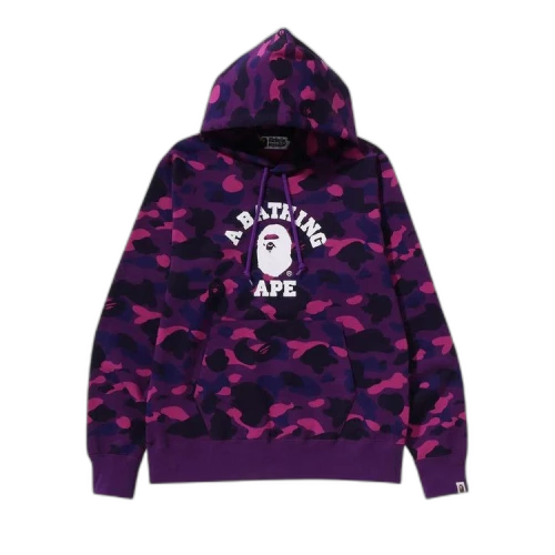 BAPE Color Camo College Pullover Hoodie 'Purple'