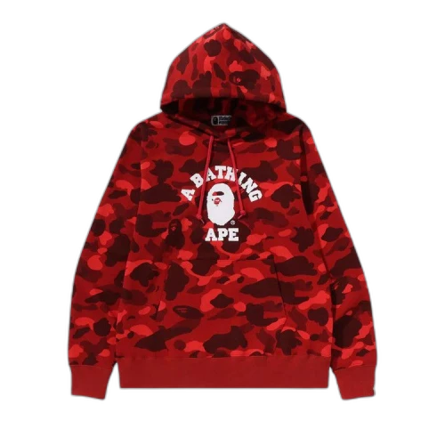 BAPE Color Camo College Pullover Hoodie 'Red'