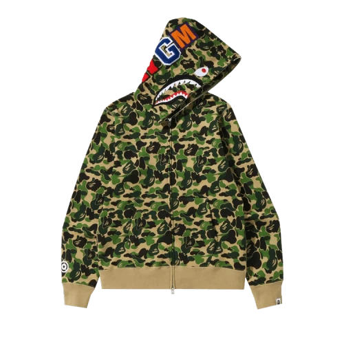 BAPE ABC Camo Shark Full Zip Hoodie 'Green'