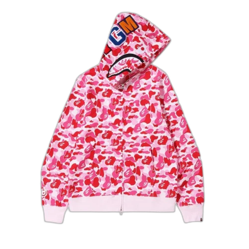 BAPE ABC Camo Shark Full Zip Hoodie 'Pink'