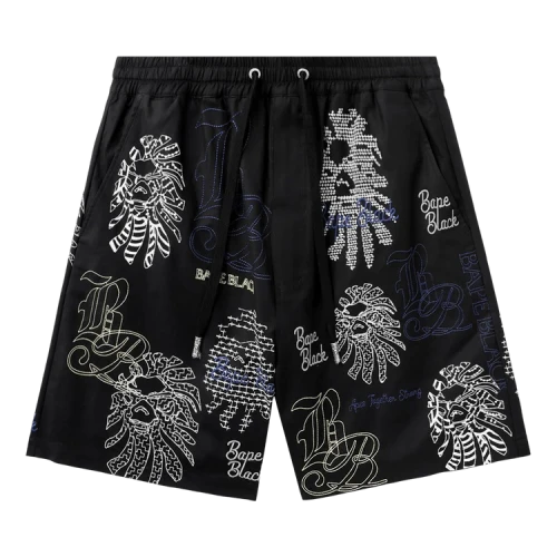 BAPE Black Bape Graphic Stitch Shorts 'Black'