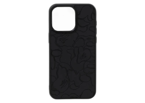 BAPE ABC Line Camo Embossed iPhone 15 Pro Max Case Black