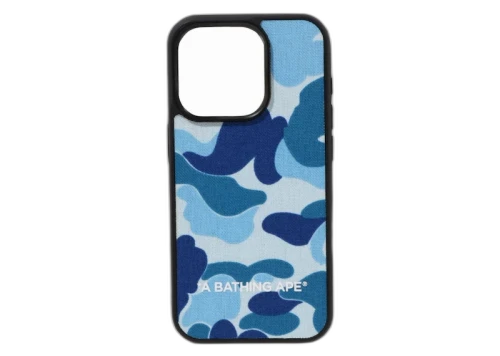 BAPE ABC Camo Cloth Fabric iPhone 15 Pro Case Blue