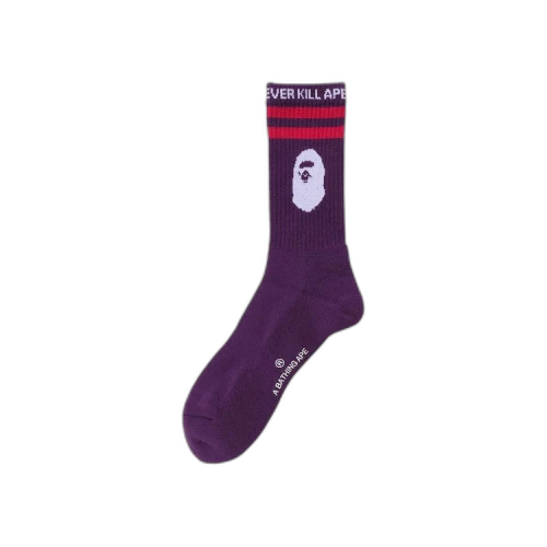 BAPE Ape Head Line Socks 'Purple'