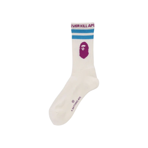 BAPE Ape Head Line Socks 'White'