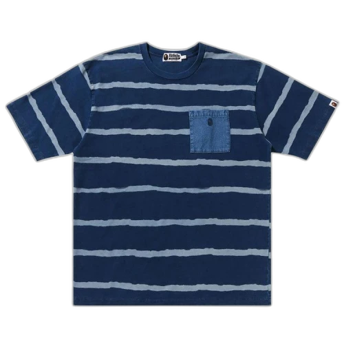 BAPE Discharge Print Relaxed Fit Tee 'Light Indigo'