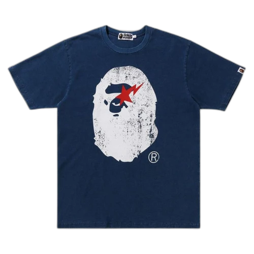 BAPE Ape Head Indigo Tee 'Light Indigo'