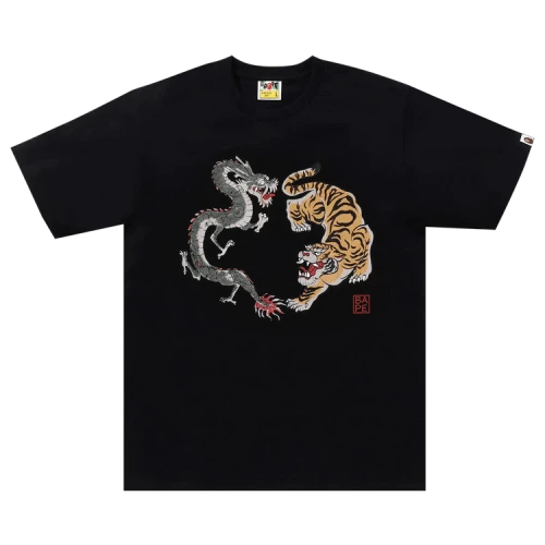 BAPE Japan Culture Tiger And Dragon Tee 'Black'