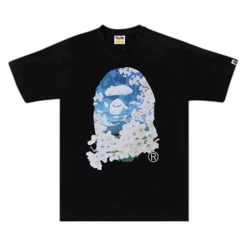 BAPE Sakura Photo Ape Head Tee 'Black'