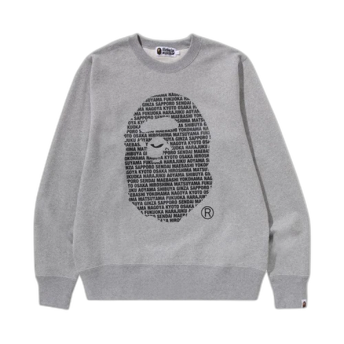 BAPE Japan Ape Head Crewneck Sweatshirt 'Grey'