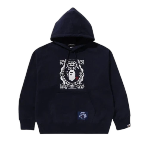 BAPE Japanese Motif Pullover Hoodie 'Navy'