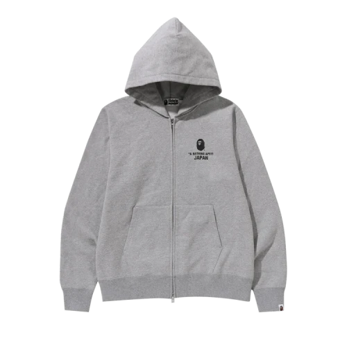 BAPE Japan College Zip Hoodie 'Grey'