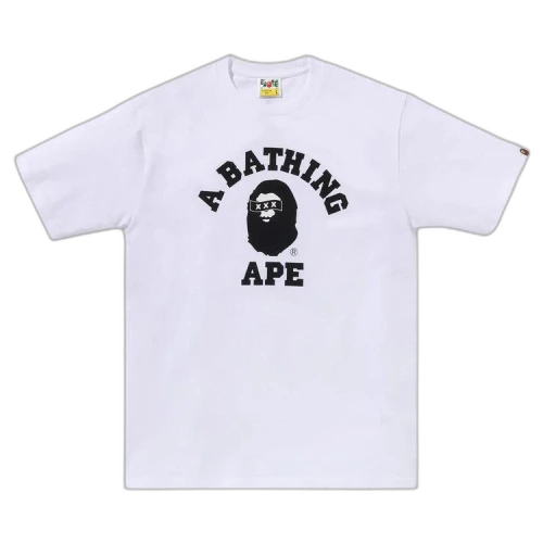 BAPE x GOD SELECTION XXX College Tee 'White'