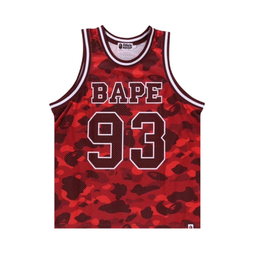 BAPE Color Camo Basketball Tank Top 'Red'