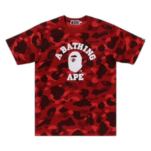 BAPE Color Camo College Tee 'Red'