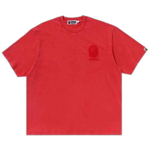 BAPE Ape Head One Point Acid Wash Relaxed Fit Tee 'Red'