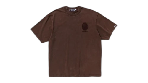 BAPE Ape Head One Point Acid Wash Relaxed Fit Tee Brown