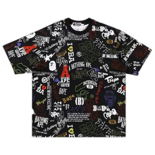 BAPE Hand Draw Pattern Relaxed Fit Tee 'Black'