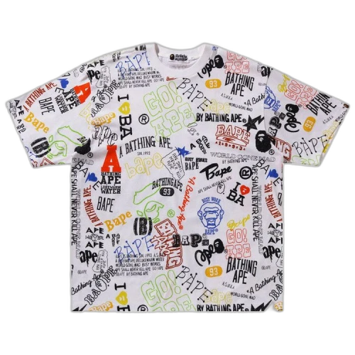 BAPE Hand Draw Pattern Relaxed Fit Tee 'White'