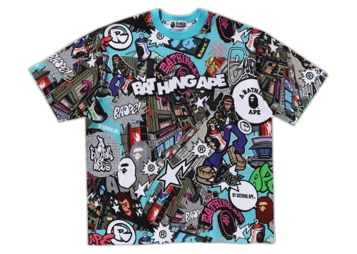 BAPE Comic Art Relaxed Fit Tee Multicolor