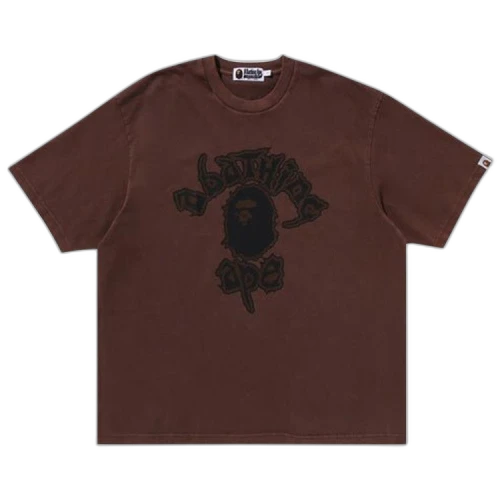 BAPE Mad College Garment Dyed Relaxed Fit Tee 'Brown'