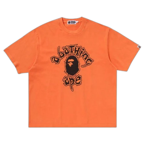 BAPE Mad College Garment Dyed Relaxed Fit Tee 'Orange'